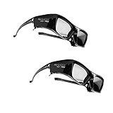 2X Hi-Shock DLP Pro 7G Black Diamond | DLP Link 3D Brille für alle DLP 3D Beamer | Kompatibel mit...