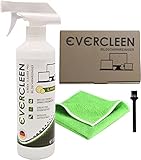 EVERCLEEN Screen Cleaner Pro Bildschirmreiniger 500ml + Mikrofasertuch. Umweltschonender Veganer...