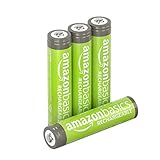 Amazon Basics AAA-Batterien, wiederaufladbar, vorgeladen, 4 Stück , (Aussehen kann variieren)