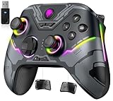 EasySMX X15 Controller PC, PC Controller Wireless mit 7 RGB Licht, Gaming Controller PC mit Hall...