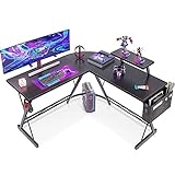ODK Gaming Tisch, Computertisch, Gaming Schreibtisch mit runder Ecke, Gaming-Tisch mit...