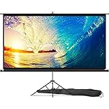 Beamer Leinwand mit Stativ 100 Zoll – Projektor Leinwand für Indoor und Outdoor für Film und...