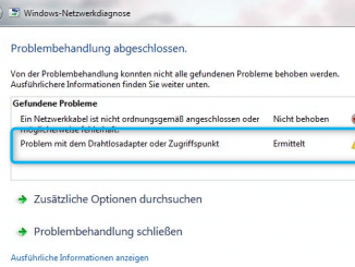 Probleme mit Drahtlosadapter oder Zugriffspunkt Screenshot