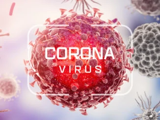 Corona-Virus. Viruszellen oder Bakterienmoleküle. Grippe, Ansicht eines Virus unter dem Mikroskop, Infektionskrankheit. Keime, Bakterien, zellinfizierter Organismus. Virus H1N1, Schweinegrippe. 3D-Rendering.