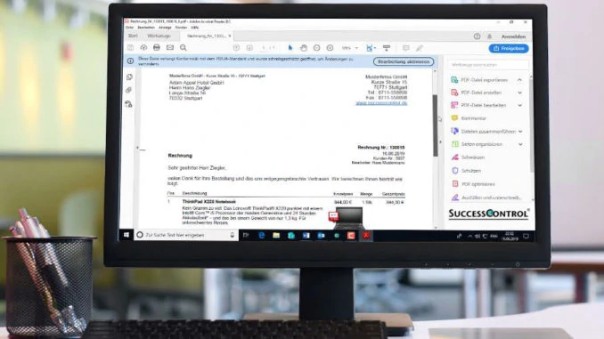 Rechnungen schreiben mit der Software SuccessControl - ein Screenshot