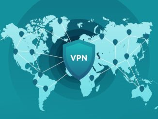 VPN Logo liegt auf Weltkarte