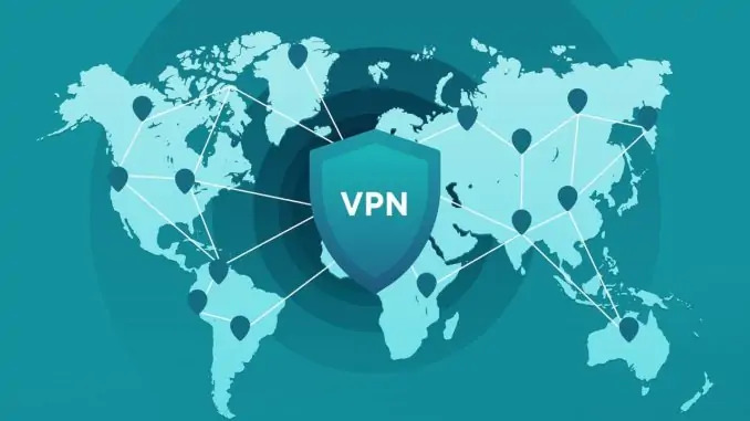 VPN Logo liegt auf Weltkarte